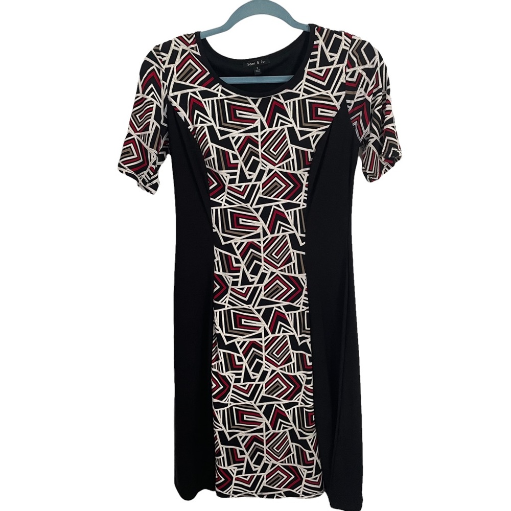 Stretchy Black Patterned Dress